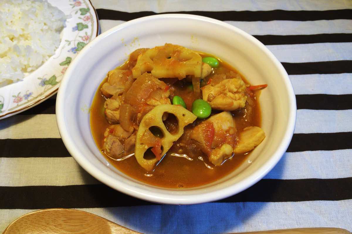 Lotus root chicken curry